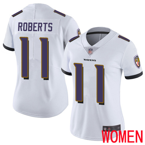 Baltimore Ravens Limited White Women Seth Roberts Road Jersey NFL Football #11 Vapor Untouchable